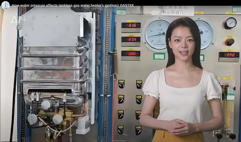 In che modo la pressione dell'acqua influisce sull'accensione dello scaldabagno a gas senza serbatoio?