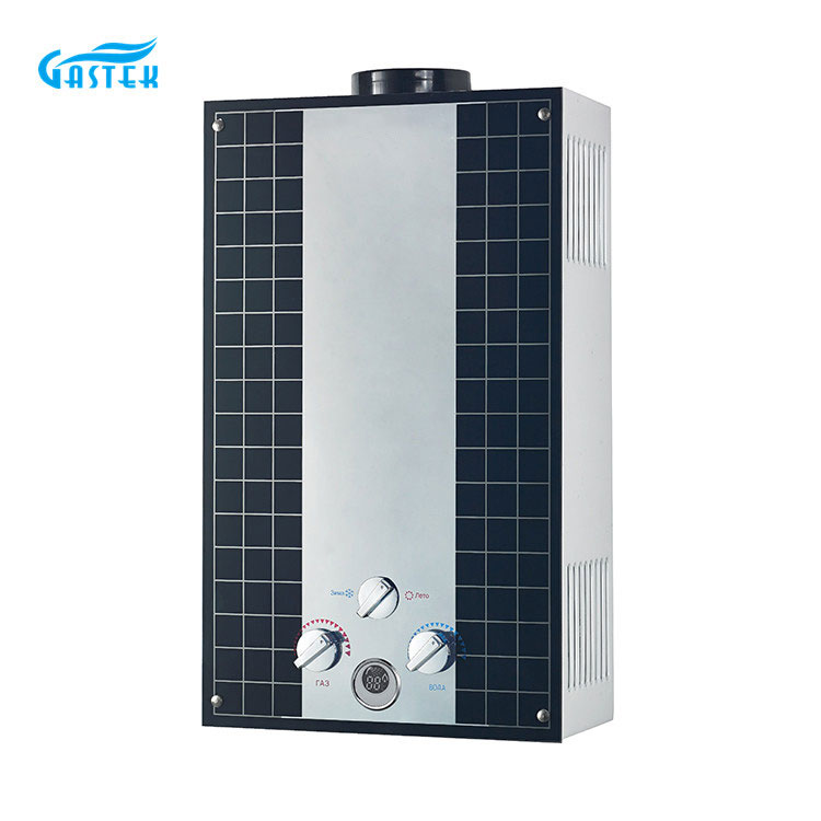Geyser di gas tipo canna fumaria per bagno con pannello in vetro per elettrodomestici con approvazione CE